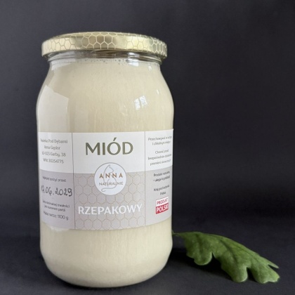Miód rzepakowy kremowany – 1100 g z Pasieki pod Dębami