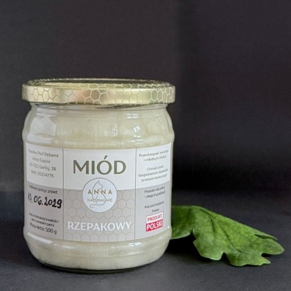 Miód rzepakowy kremowany – 500 g z Pasieki pod Dębami